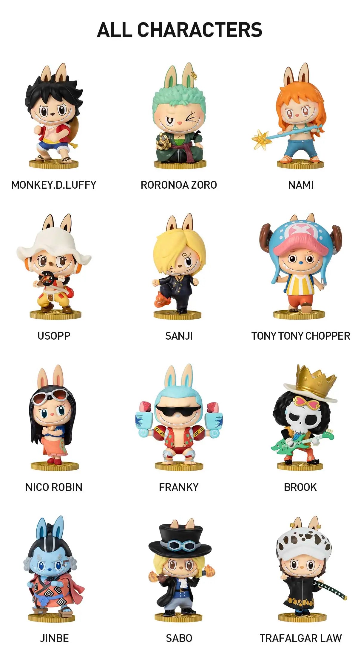 The Monster Labubu x One Piece Figures Series
