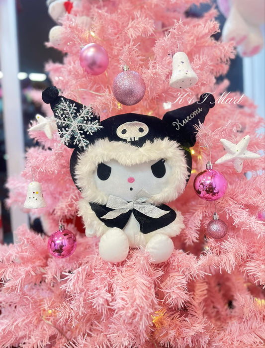 Kuromi with black & white furry jacket