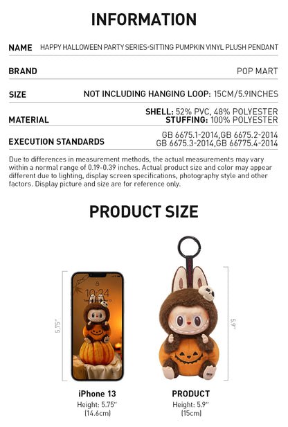 Pop Mart Labubu Pumpkin – Happy Halloween Party Series | Limited Vinyl Plush Pendant