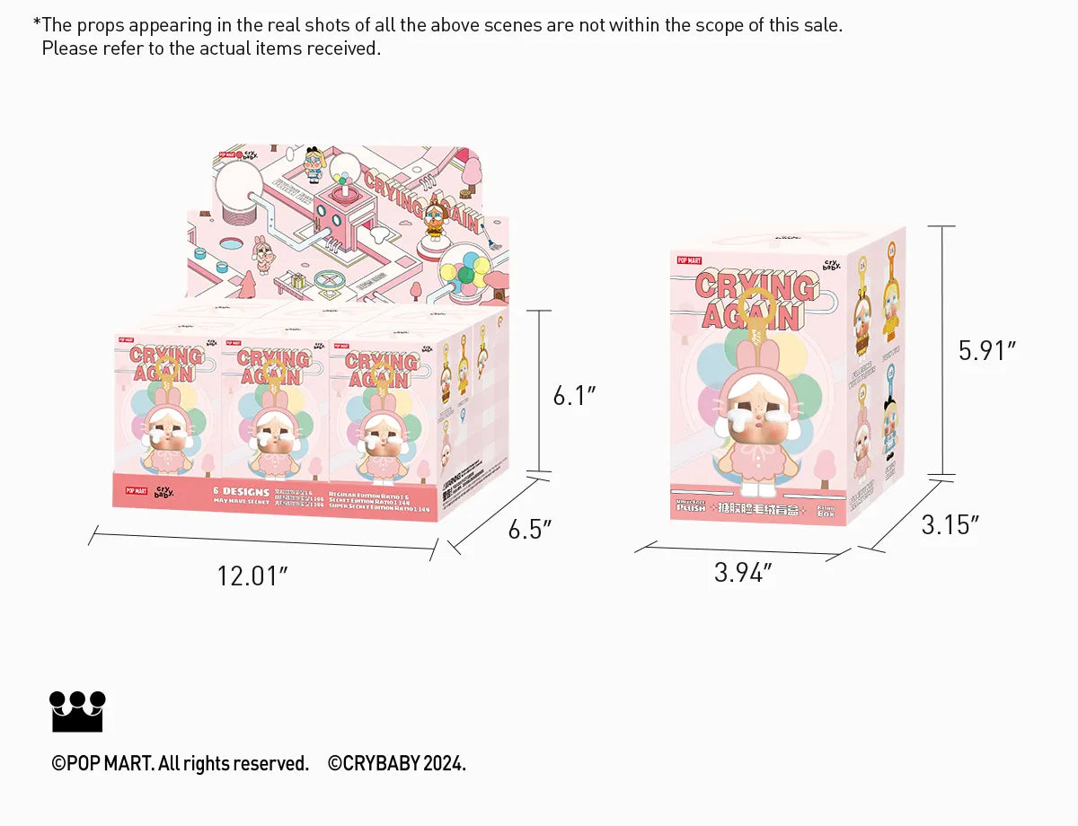 CRYBABY CRYING AGAIN SERIES - Vinyl Face Plush Blind Box by POPMART