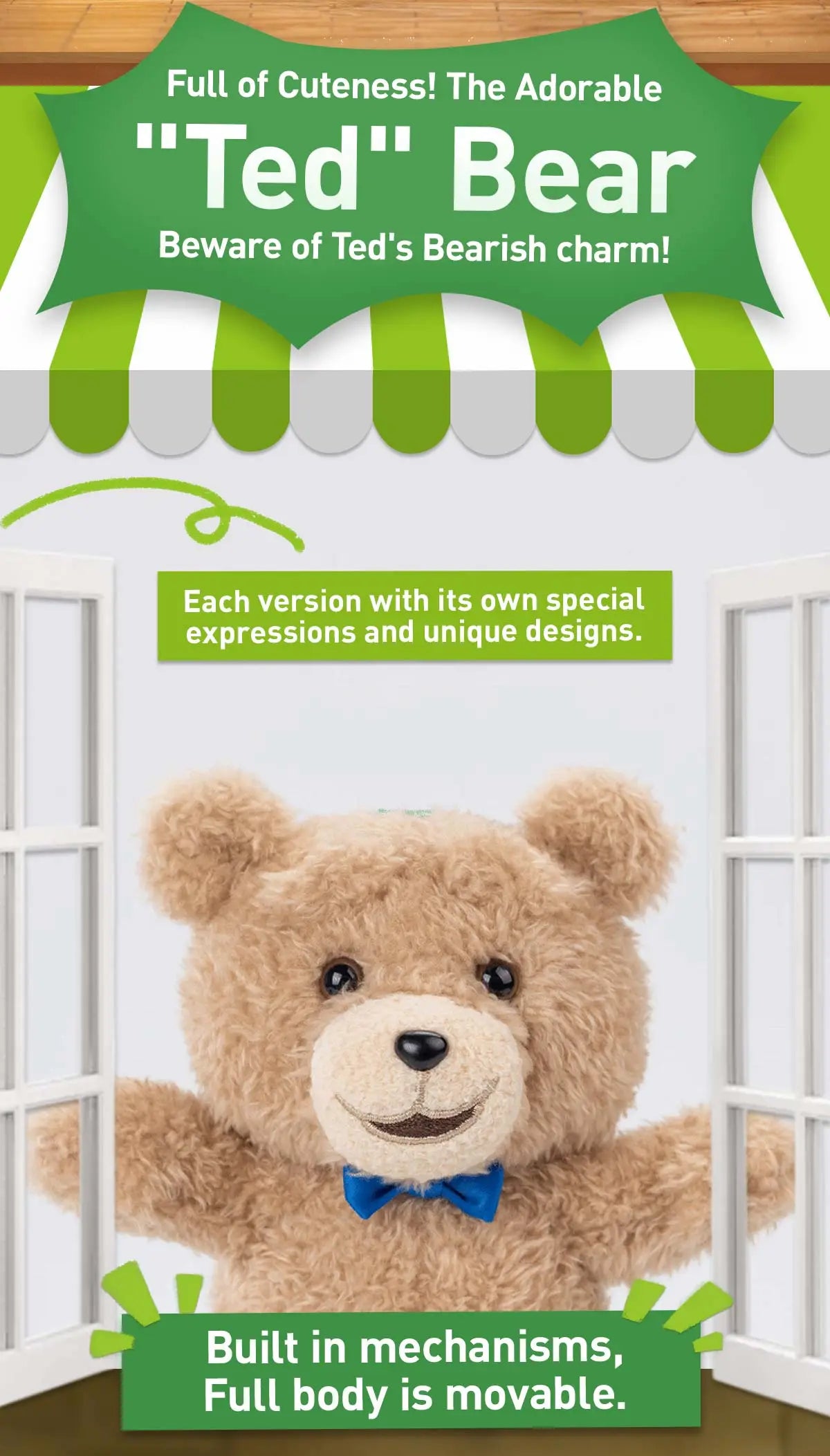 Ted2 Teddy Bear Action Plush Pendant - POPMART