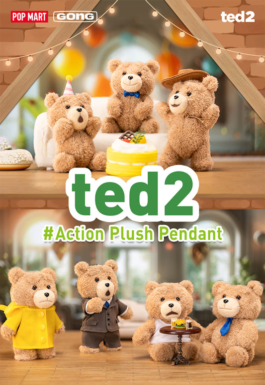 Ted2 Teddy Bear Action Plush Pendant - POPMART